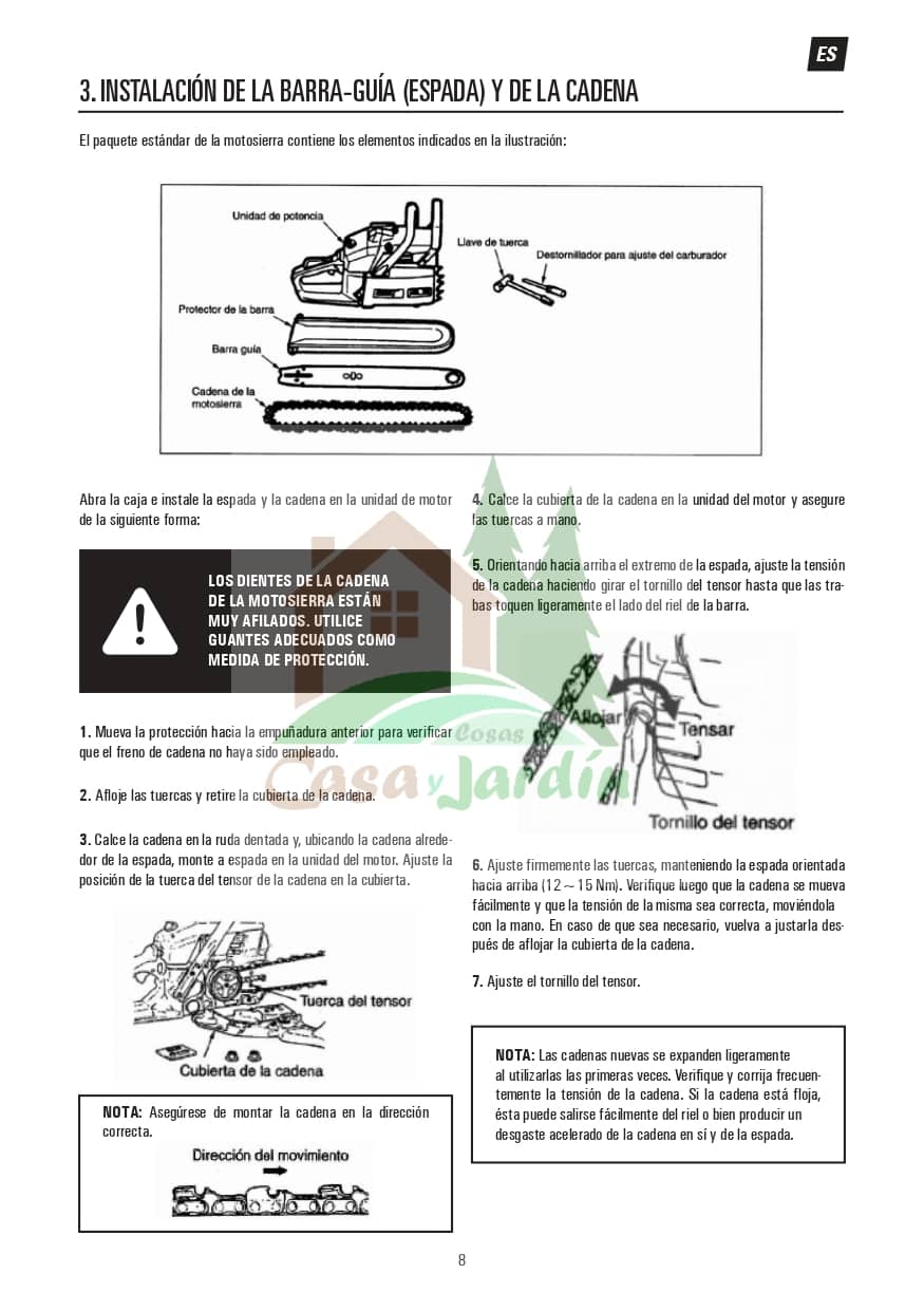 Pag. 8 - Instrucciones desbrozadora LHD52L